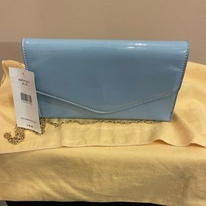 Michel Kors Blue Patent Leather wallet on a chain